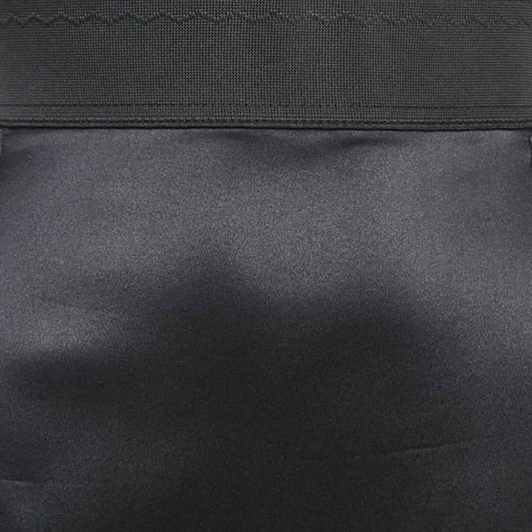 Pre Owned Dolce & Gabbana Black Satin Silk Pencil Skirt M