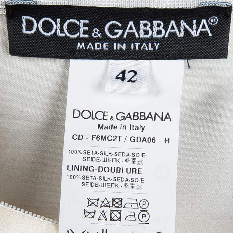 Pre Owned Dolce & Gabbana Spring'14 Digital Greek Temple Print Silk Dress M