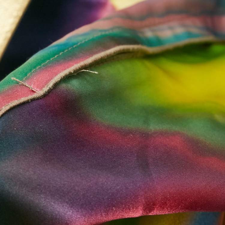 Pre Owned Dolce & Gabbana Multicolor Tie-Dye Print Satin Sheath Dress S