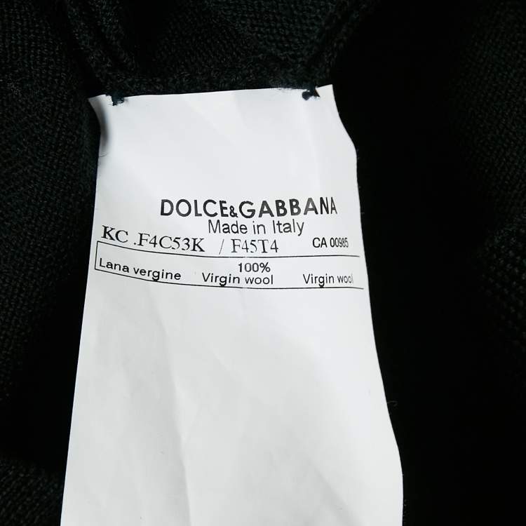 Pre Owned Dolce & Gabbana Black Embellished Wool Cardigan M