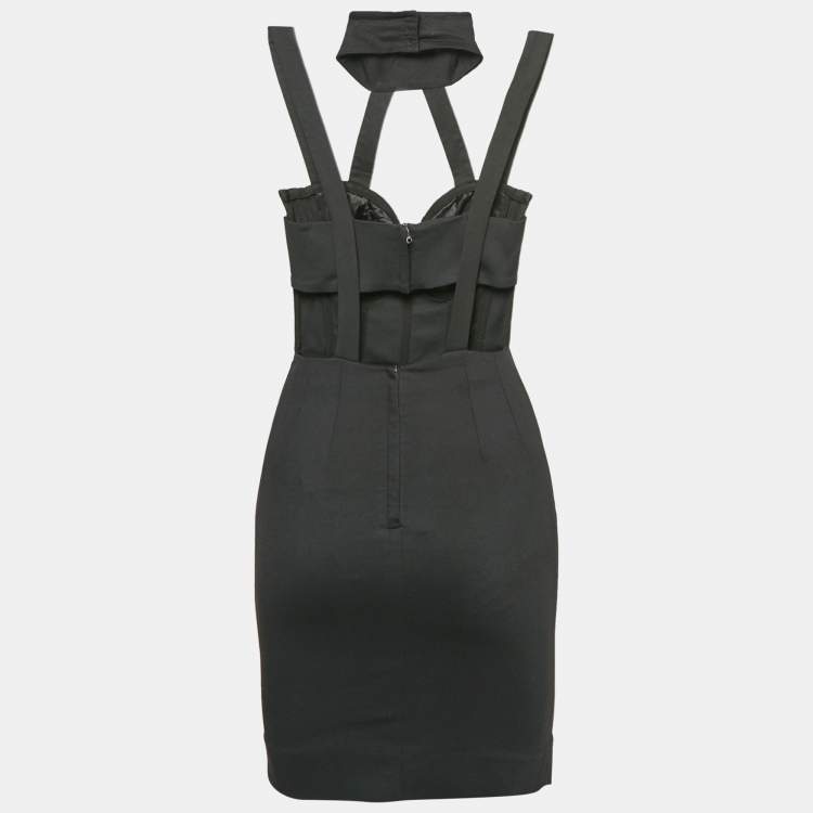 مملوكة مسبقًا Dolce & Gabbana Black Crepe Halter Neck Mini Dress S