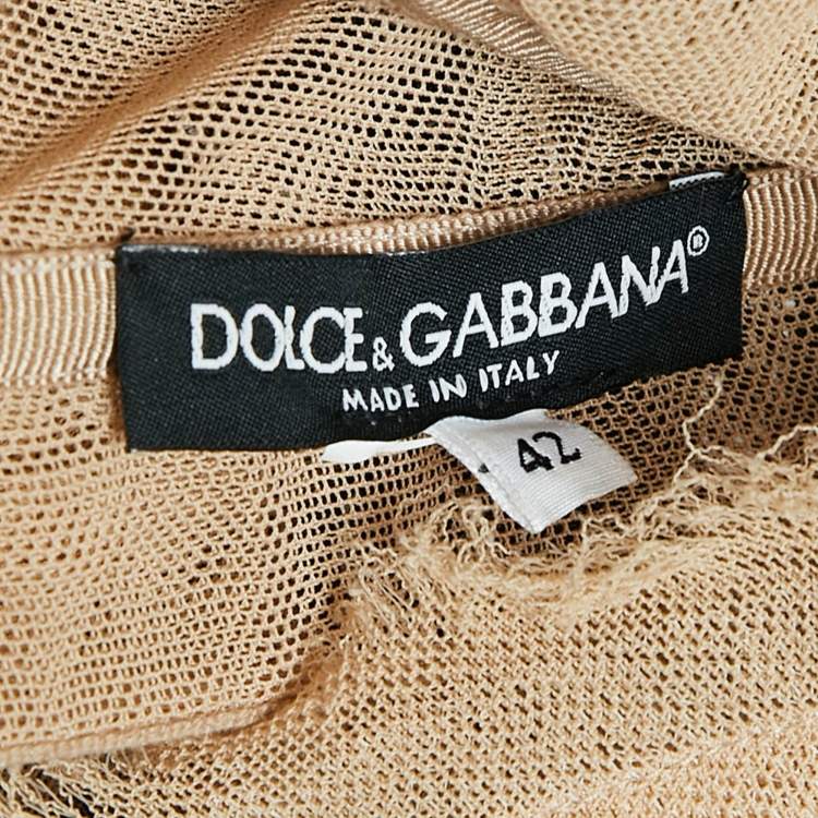 Pre Owned Dolce & Gabbana Nude Tulle Corset Top M
