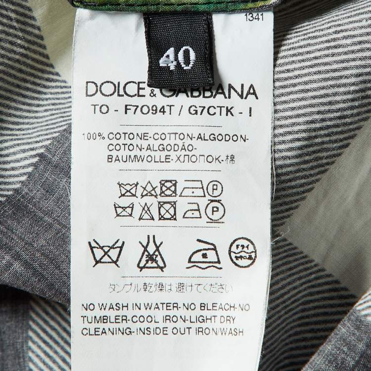 Pre Owned Dolce & Gabbana Black Floral and Checked Print Cotton Sleeveless Top S
