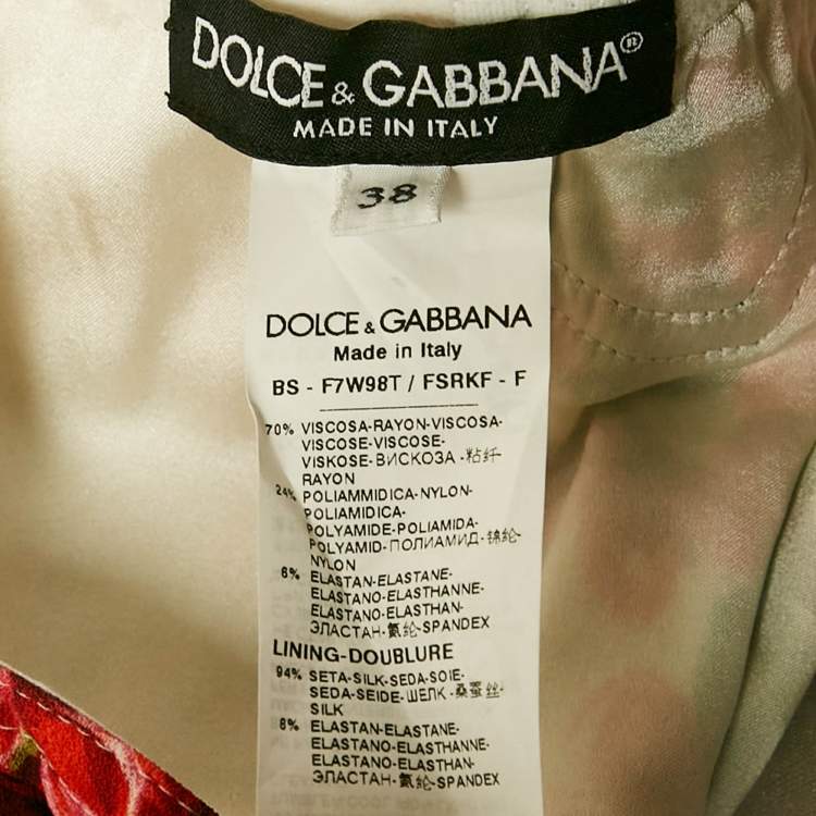 مملوكة مسبقًا Dolce & Gabbana White Geranium Print Jersey Corset Top S