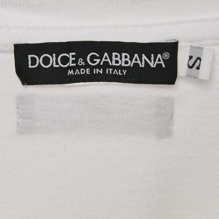مملوكة مسبقًا Dolce & Gabbana X Kim White Printed Jersey T-Shirt S
