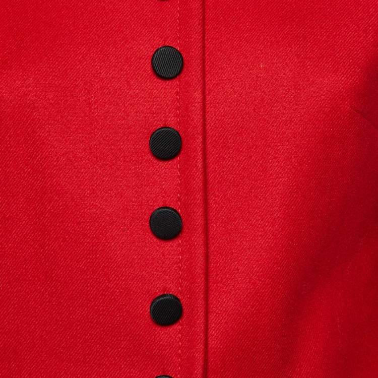 Pre Owned Dolce & Gabbana Red Wool Cropped Coat S