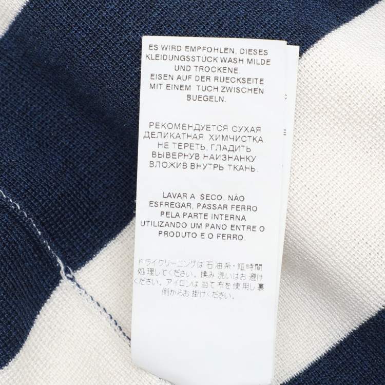 Pre Owned Dolce & Gabbana Blue/White Stretch Knit Stripe Sweatshirt M