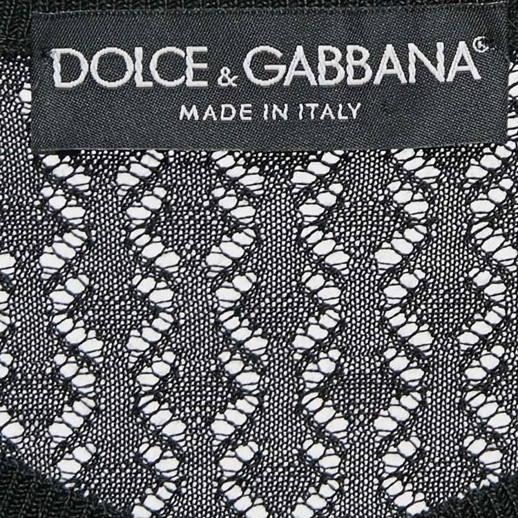 Pre Owned Dolce & Gabbana Black Silk Knit Buttoned Cardigan M