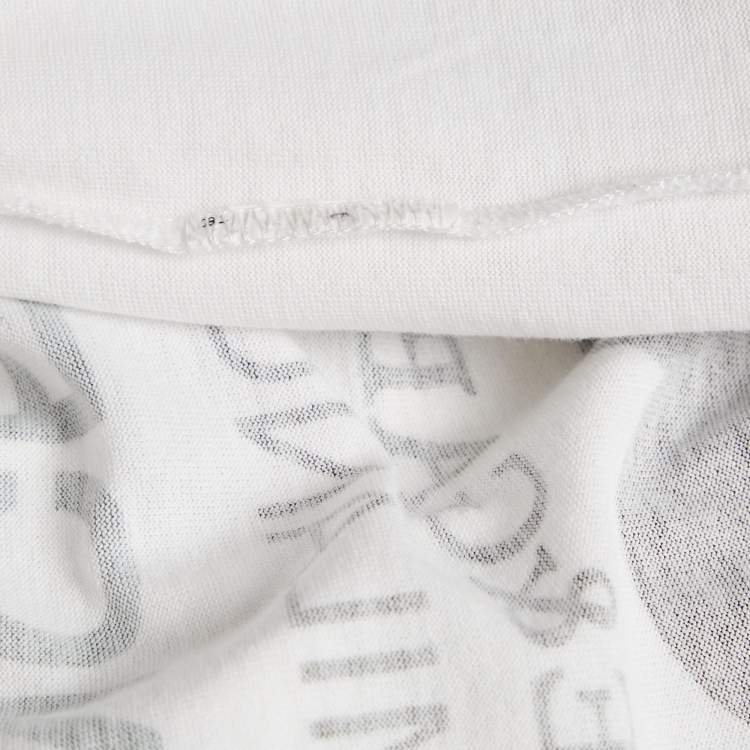 Pre Owned Dolce & Gabbana White Logo Print Jersey Crew Neck T-Shirt S
