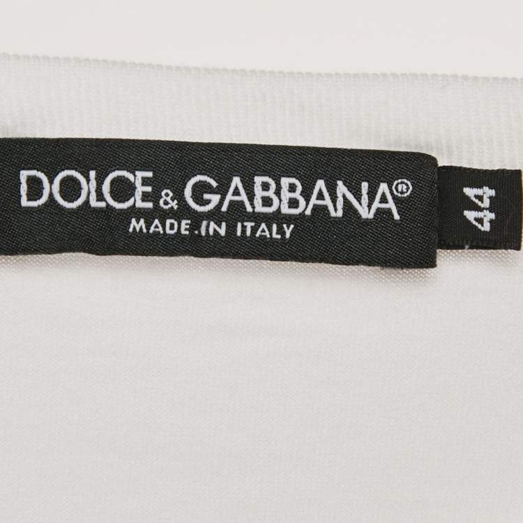 Pre Owned Dolce & Gabbana White L'amore e Bellezza Print Cotton Sleeveless T-Shirt M