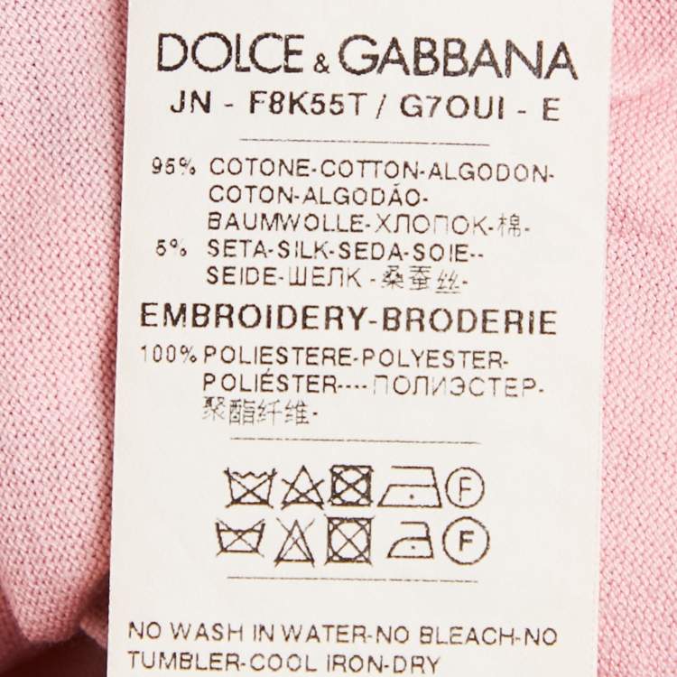 مملوكة مسبقًا Dolce & Gabbana Pink Floral Print Jersey Sequin Embellished Sleeveless T-Shirt L