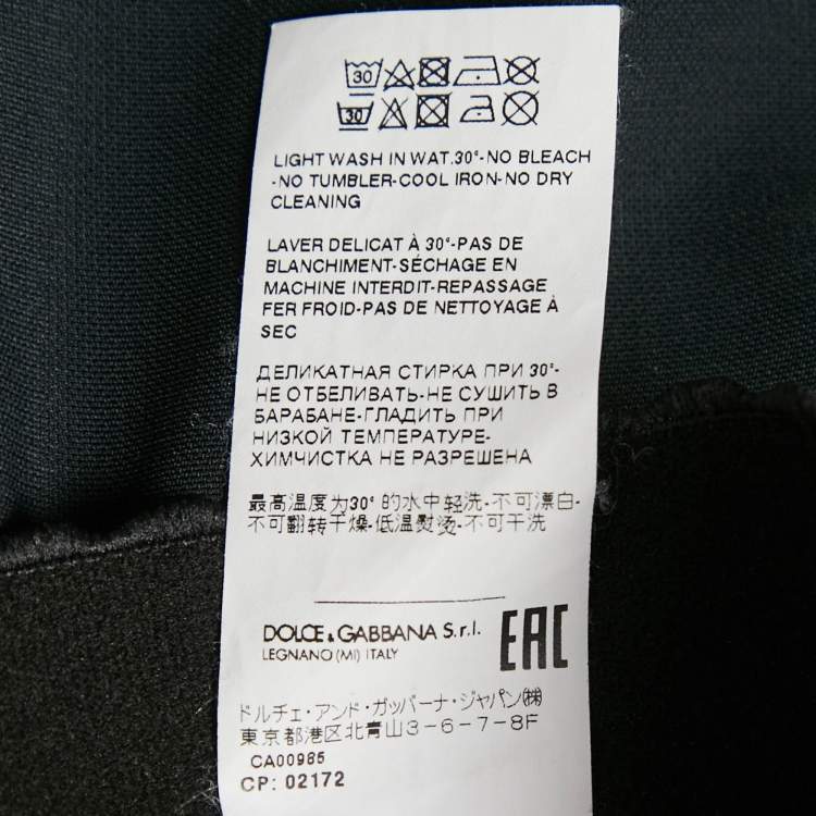 مملوكة مسبقًا Dolce & Gabbana Navy Blue Denim and Jersey Logo Waist Band Pencil Skirt S