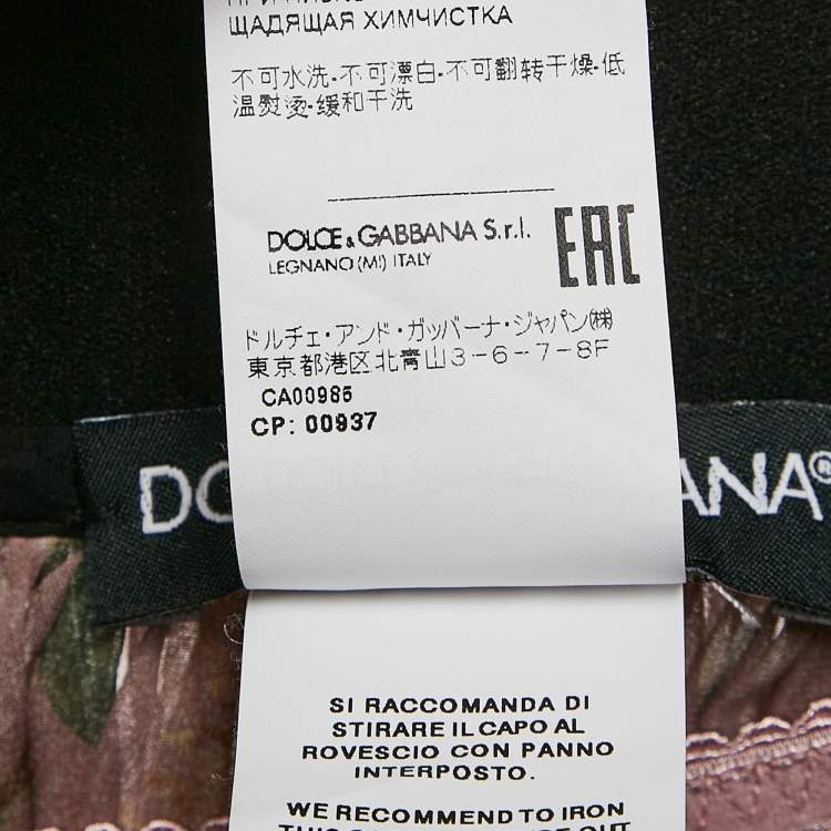 Pre Owned Dolce & Gabbana Pink Floral Print Silk Gathered Midi Skirt L