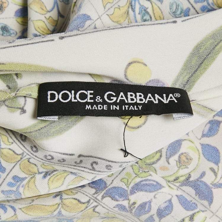 Pre Owned Dolce & Gabbana Multicolor Majolica Print Silk Long Sleeve Top M