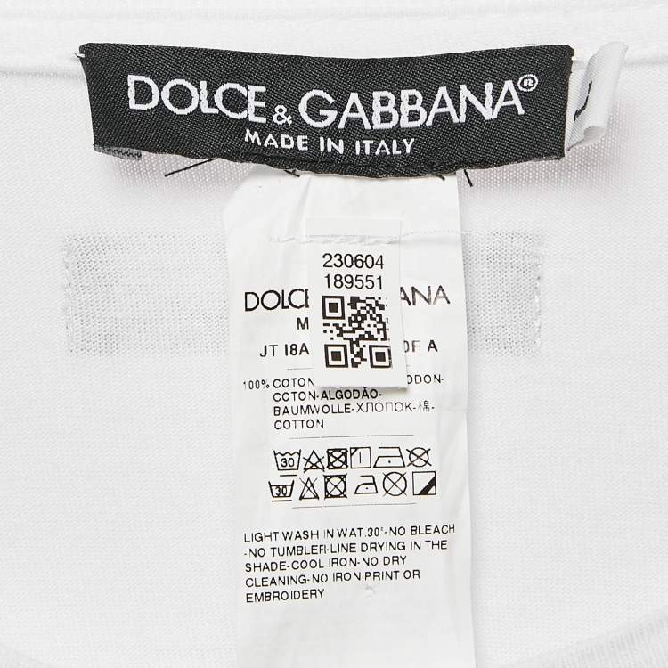 مملوكة مسبقًا Dolce & Gabbana x KIM White "Ciao Kim" Cotton Crew Neck T-Shirt L
