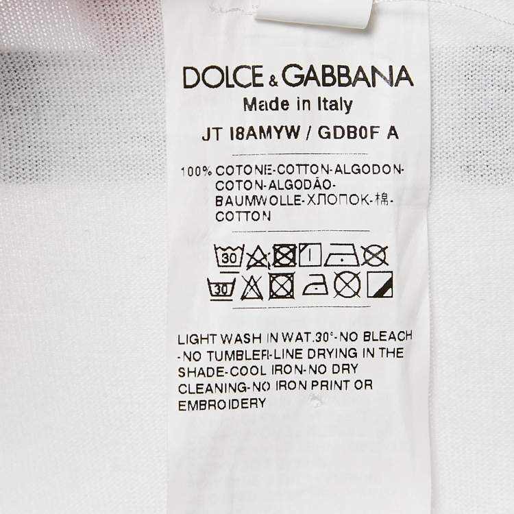مملوكة مسبقًا Dolce & Gabbana x KIM White "Ciao Kim" Cotton Crew Neck T-Shirt L