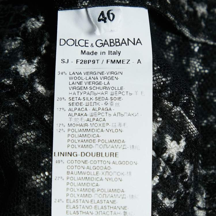 Pre Owned Dolce & Gabbana Monochrome Houndstooth Tweed Vest L