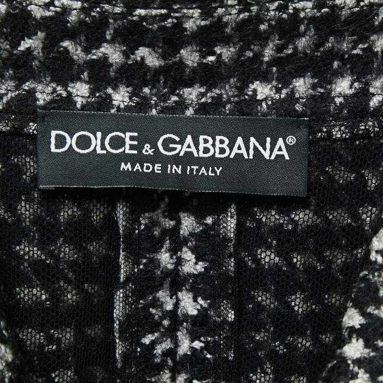 Pre Owned Dolce & Gabbana Monochrome Houndstooth Tweed Vest L