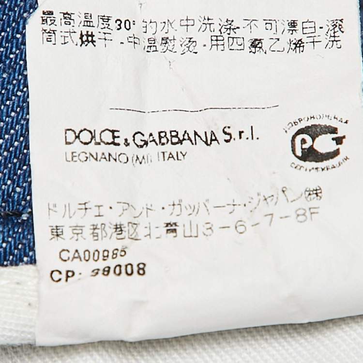 Pre Owned Dolce & Gabbana Blue Denim Raw Edge Culottes Jeans S Waist 30"