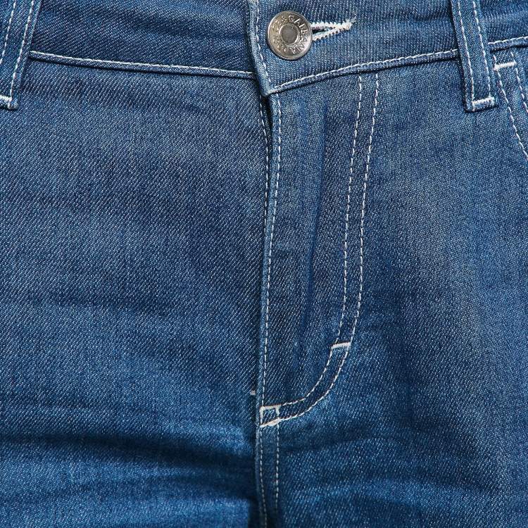 Pre Owned Dolce & Gabbana Blue Denim Raw Edge Culottes Jeans S Waist 30"