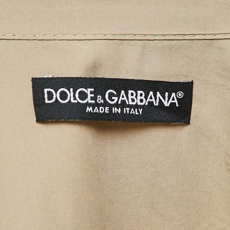 Pre Owned Dolce & Gabbana Khaki Cotton Belted Safari Coat M