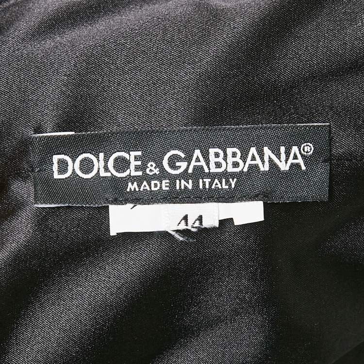 Pre Owned Dolce & Gabbana Black Tulle Lace-Up Corset Top M