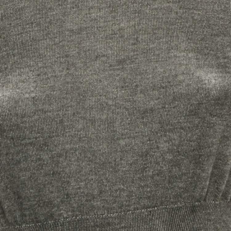 Pre Owned Dolce & Gabbana Grey Stretch Knit Short Sleeve Jumper S