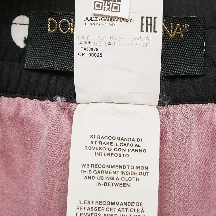 Pre Owned Dolce & Gabbana Burgundy Floral Print Silk Wide-Leg Trousers XL