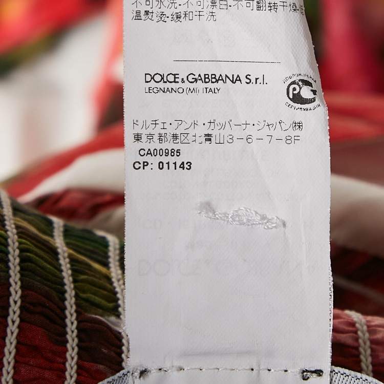 Pre Owned Dolce & Gabbana White and Red Tulip Print Cotton Halter Neck Short Dress XL