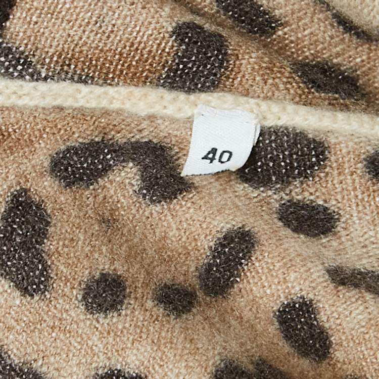 Pre Owned Dolce & Gabbana Brown Leopard Pattern cashmere Buttoned Cardigan S