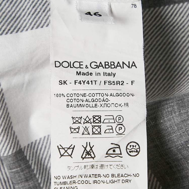 مملوكة مسبقًا Dolce & Gabbana Black/White Checked Cotton Flounce Maxi Skirt L