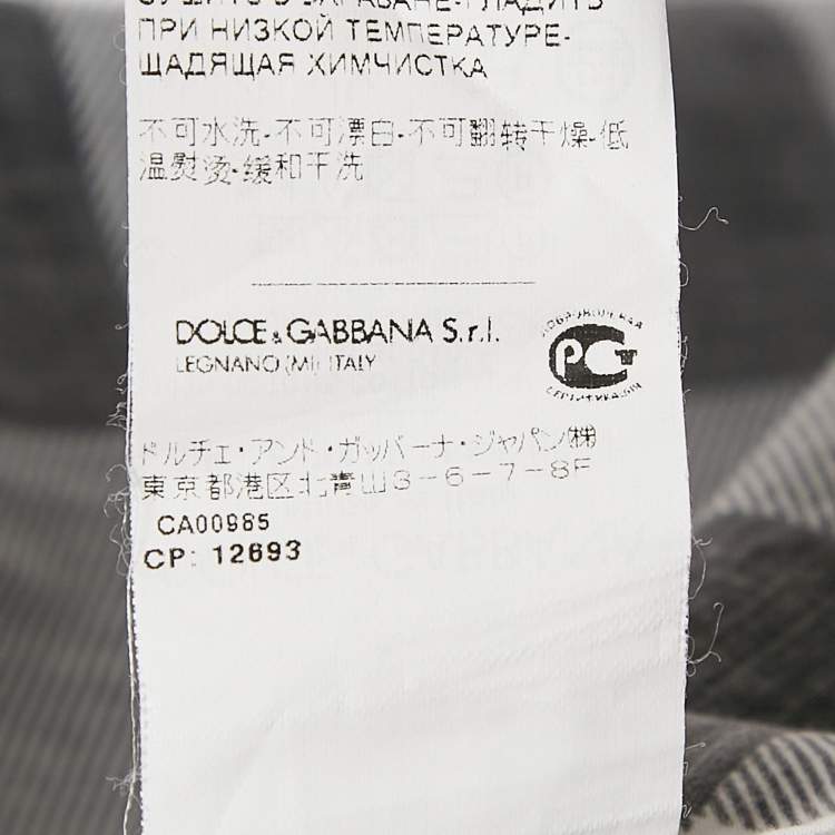 مملوكة مسبقًا Dolce & Gabbana Black/White Checked Cotton Flounce Maxi Skirt L