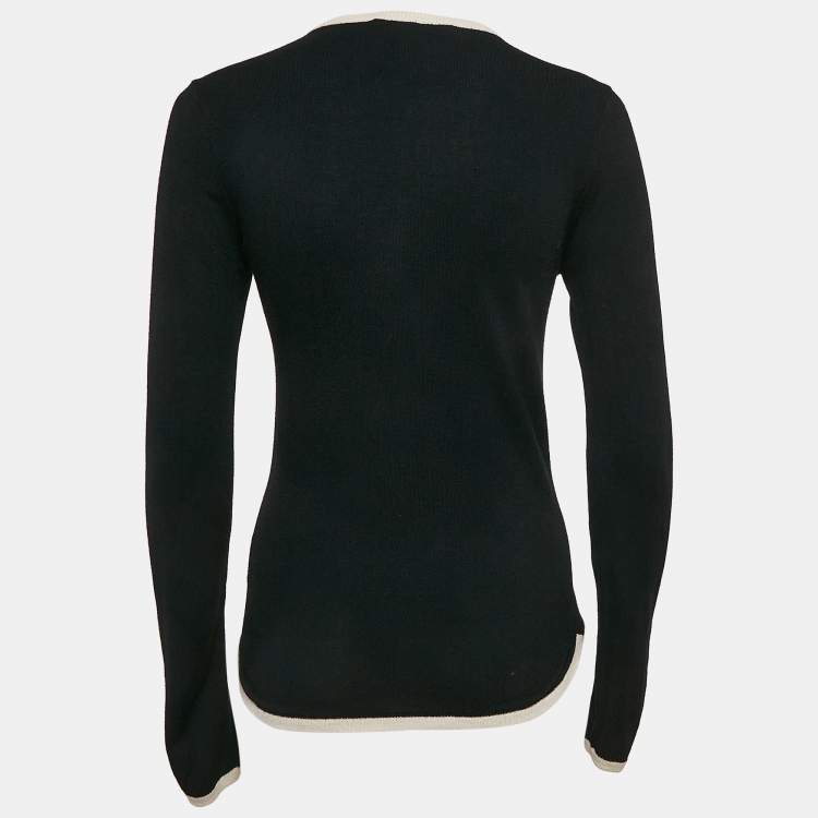 Pre Owned Dolce & Gabbana Black Wool Blend Buttoned Cardigan S