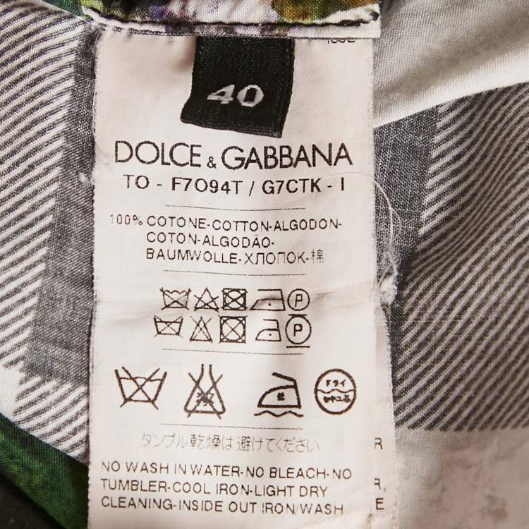Pre Owned Dolce & Gabbana Black Floral and Checked Print Cotton Sleeveless Top S