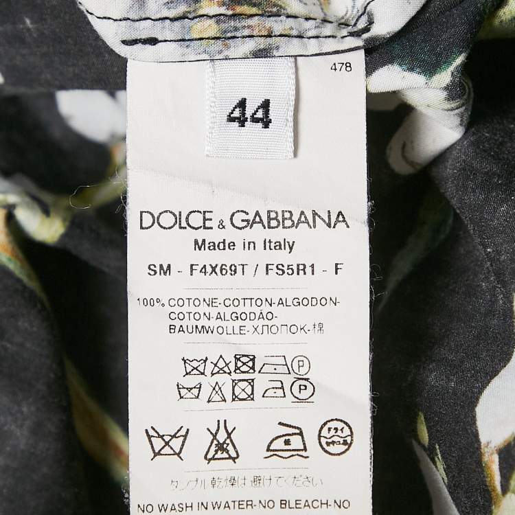 Pre Owned Dolce & Gabbana Black Flowers Print Cotton Mini Skirt M