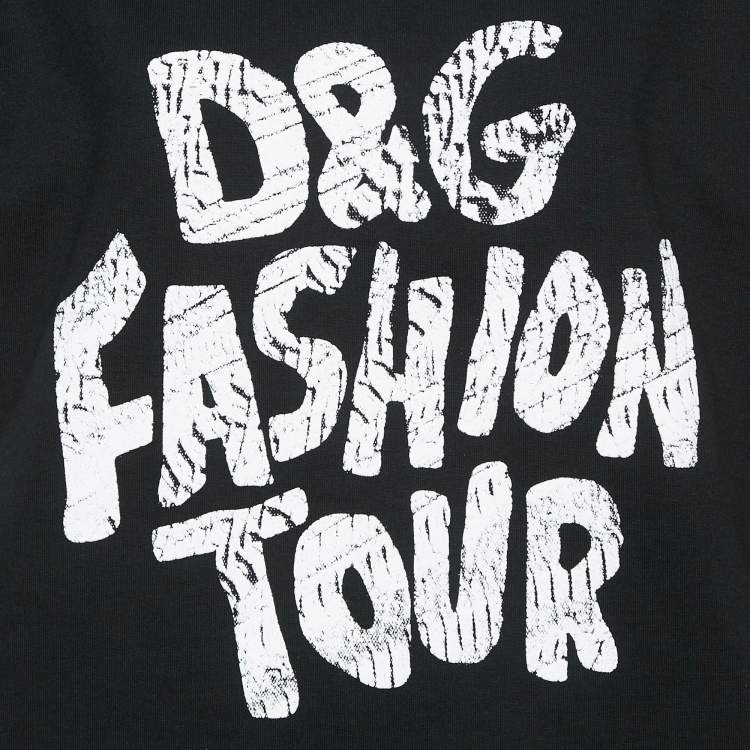 Pre Owned Dolce & Gabbana Printed Knit Side Slit Detail Oversized Top XS