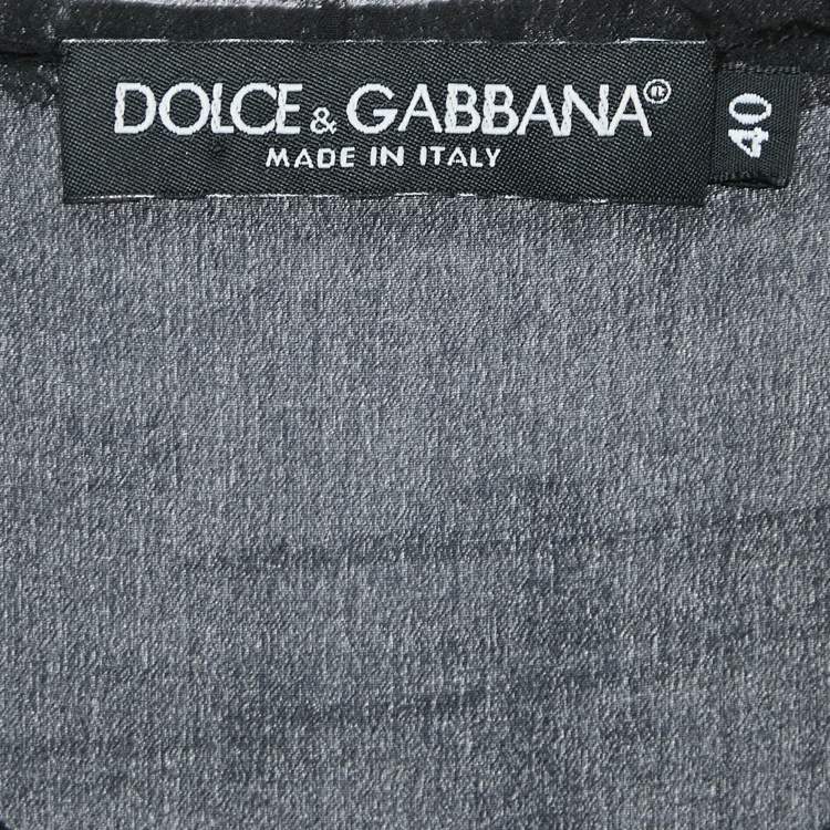 مملوكة مسبقًا Dolce & Gabbana Black Cherub Print Cotton Knit and Silk Sleeveless Top S