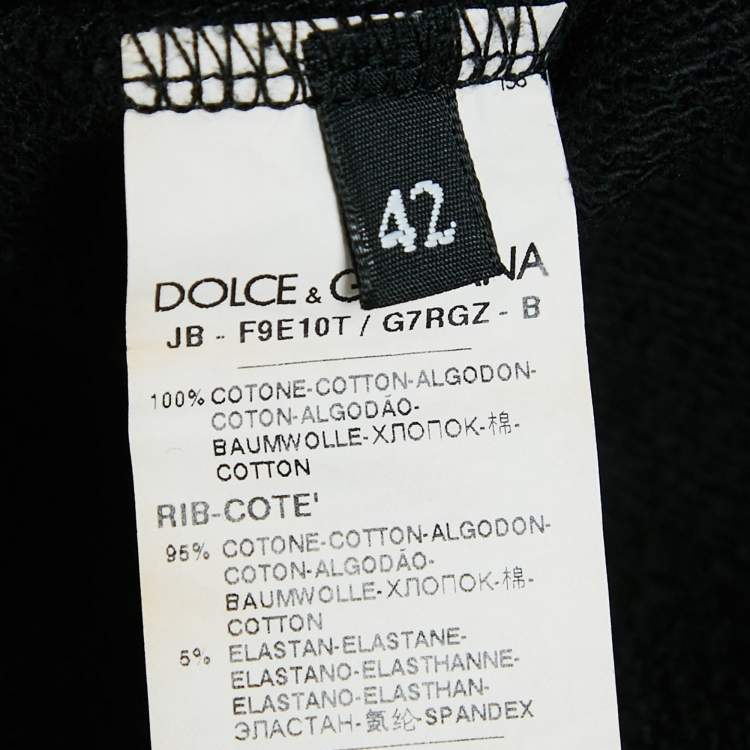 Pre Owned Dolce & Gabbana Black Heart Foil Print Hooded Sweatshirt M 