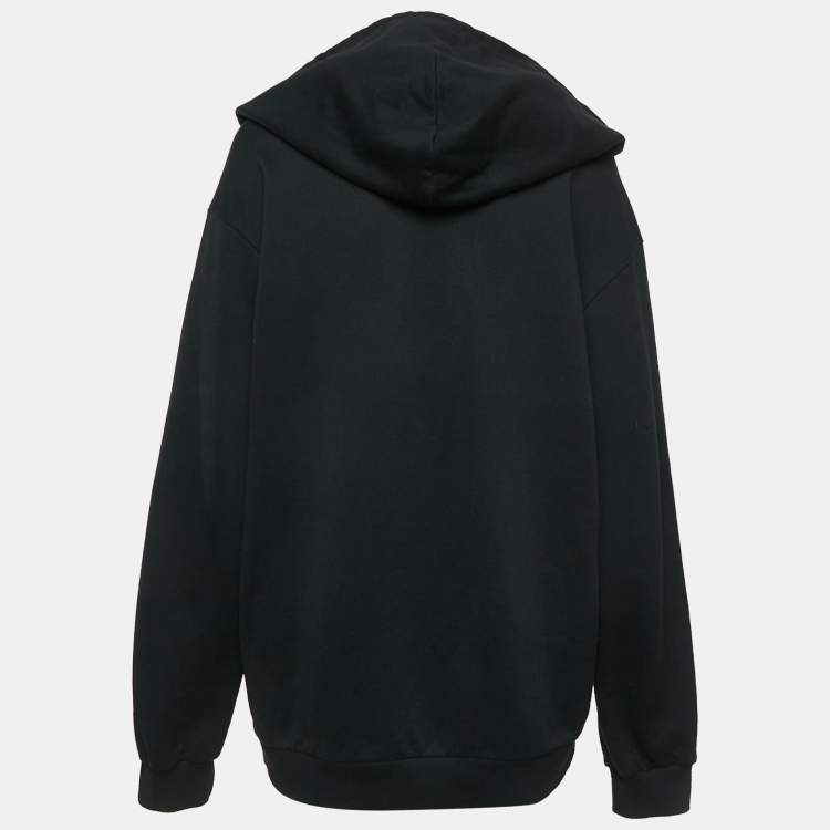 Pre Owned Dolce & Gabbana Black Heart Foil Print Hooded Sweatshirt M 
