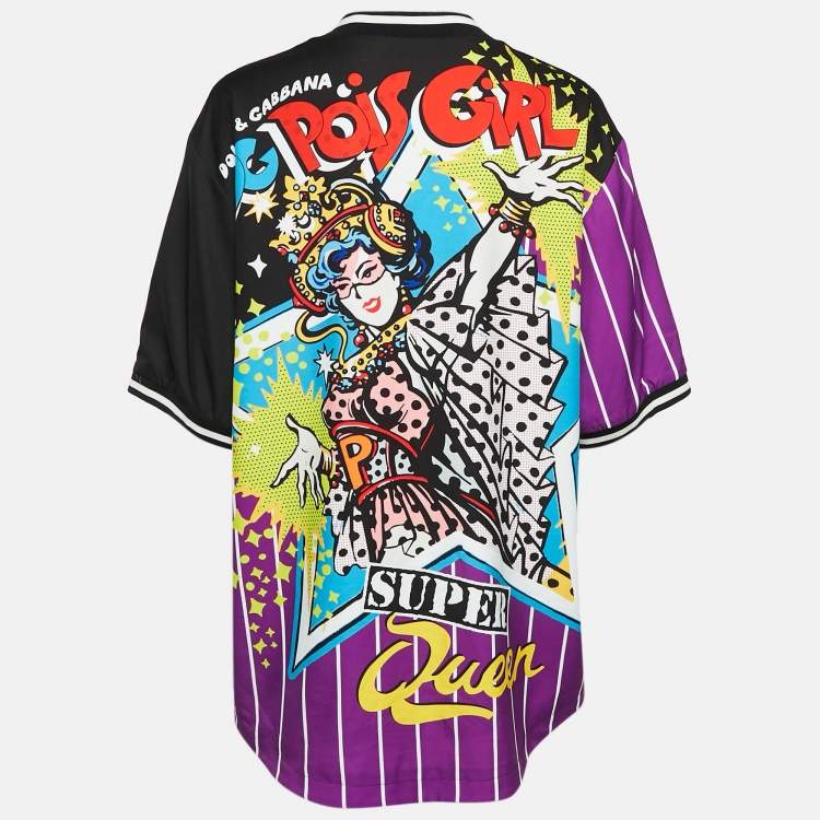 Pre Owned Dolce & Gabbana Multicolor Printed Crepe Button Front Top S
