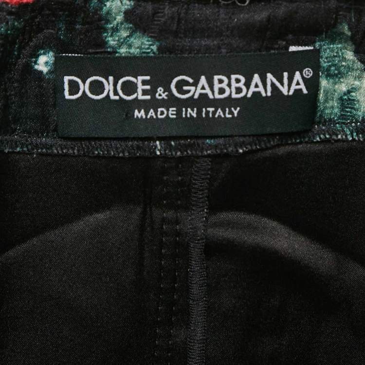 Pre Owned Dolce & Gabbana Black Floral Print Silk Blend Jacket and Short Dress Set S