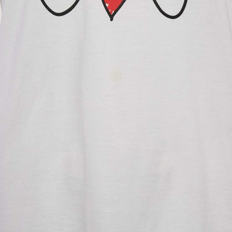 Pre Owned Dolce & Gabbana White Printed Cotton T-Shirt S