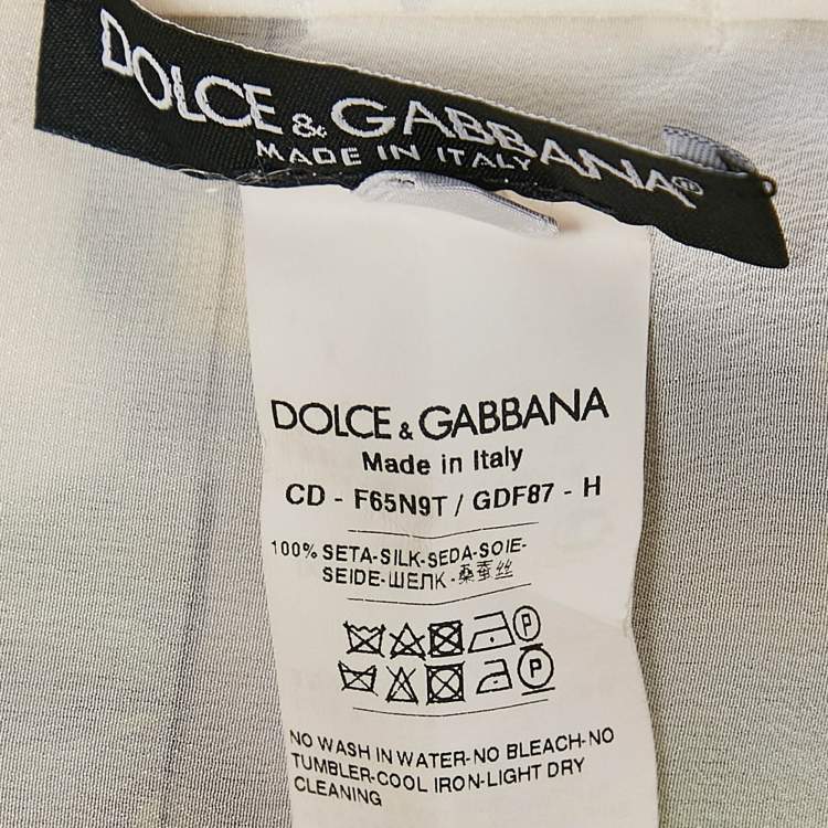 Pre Owned Dolce & Gabbana Multicolor Printed Silk Belted Midi Dress M