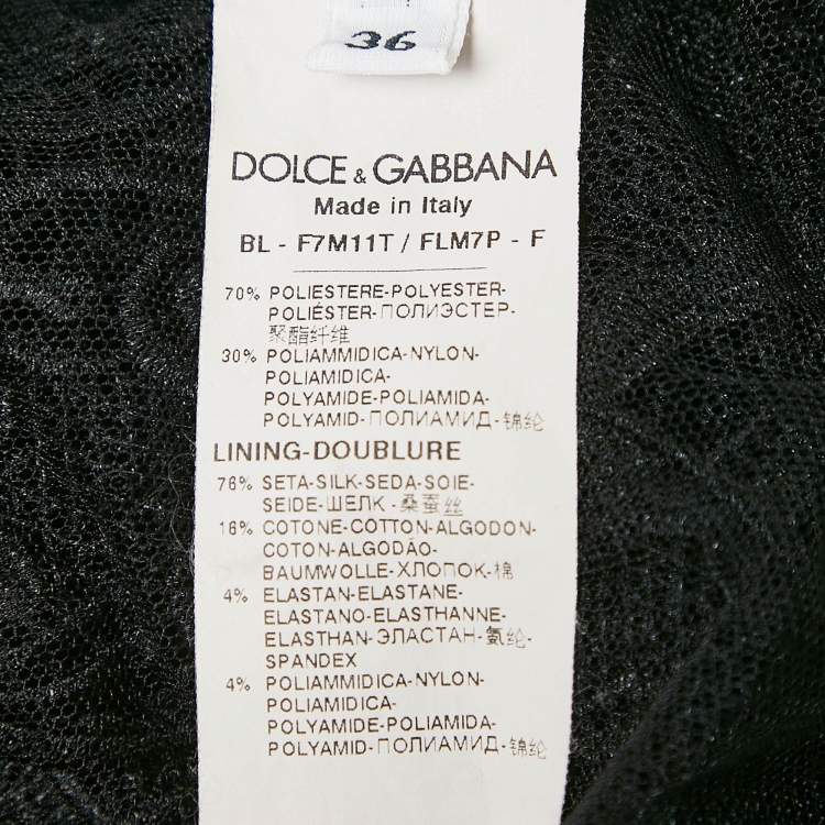 Pre Owned Dolce & Gabbana Black Lace Bell Sleeve Top XS