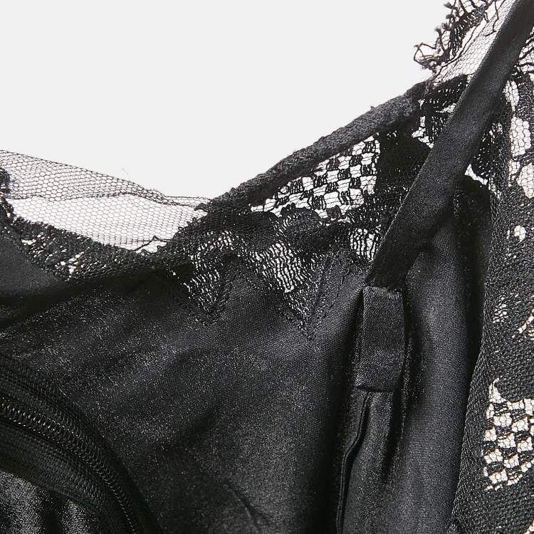 Pre Owned Dolce & Gabbana Black Lace Bell Sleeve Top XS