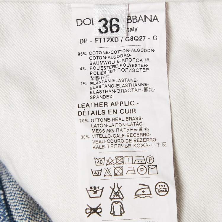 Pre Owned Dolce & Gabbana Blue Denim Cute Jeans XS Waist 27"