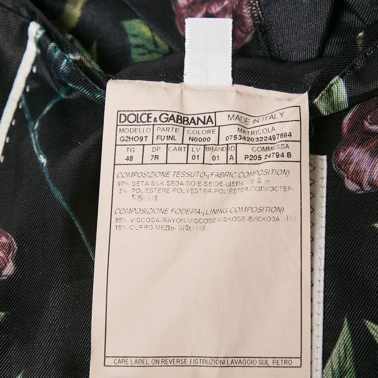 Pre Owned Dolce & Gabbana Black Silk Single Breasted Blazer L