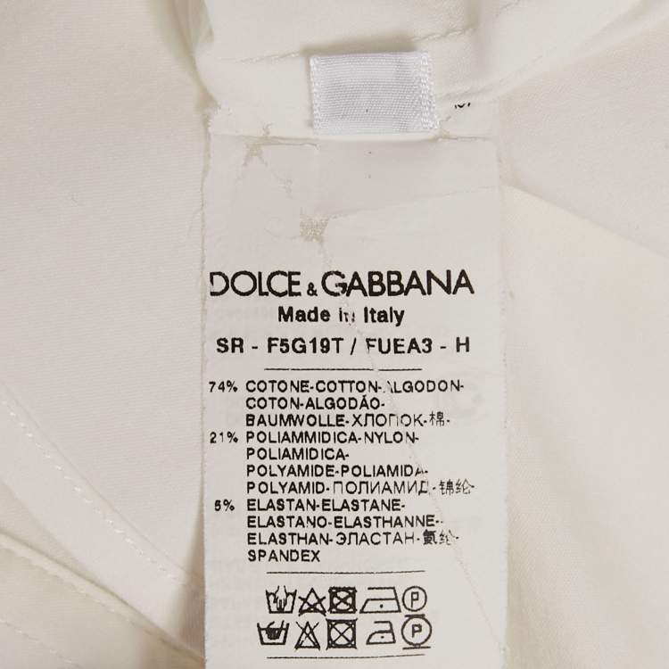 Pre Owned Dolce & Gabbana White Cotton Button Front Shirt S