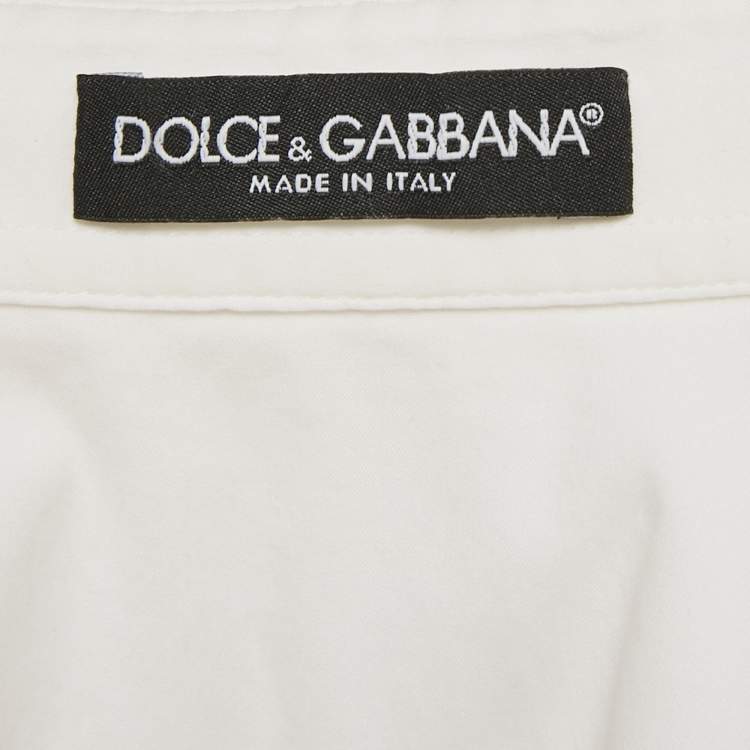 Pre Owned Dolce & Gabbana White Cotton Button Front Shirt S