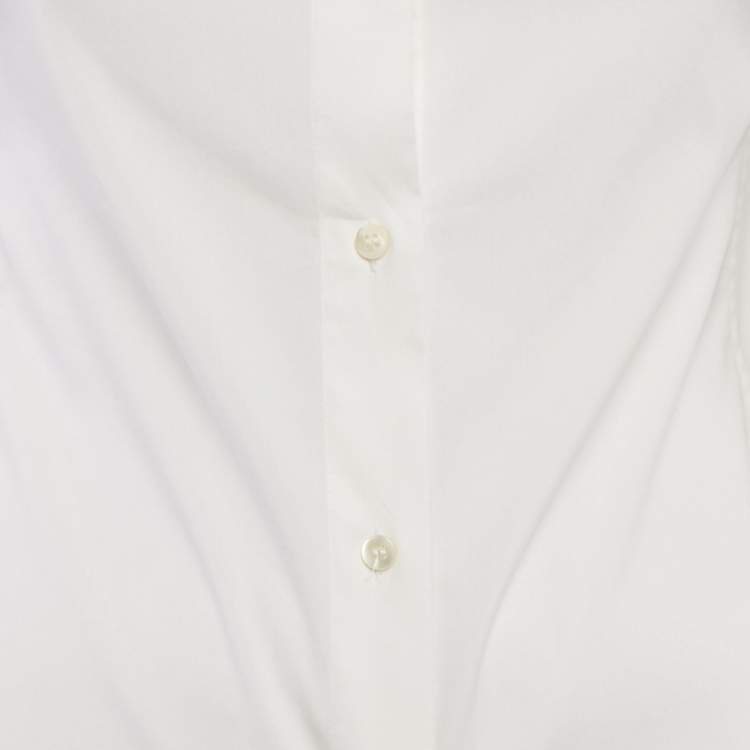 Pre Owned Dolce & Gabbana White Cotton Button Front Shirt S